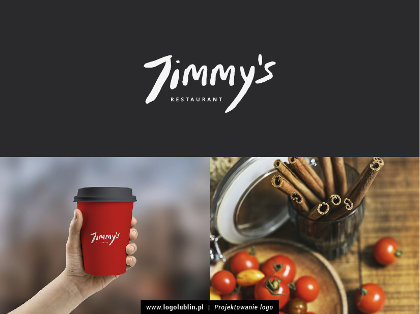 Logotyp restauracji Jimmy's | projekt - logolublin.pl Projekt logotypu restauracji opracowany przez Studio Graficzne RedFox