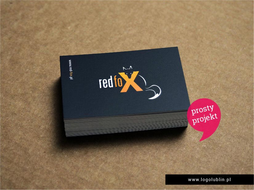 Świetnie zaprojektowana wizytówka lakierowana - styl minimalistyczny. Studio Graficzne RedFox.