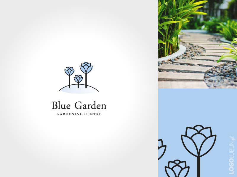 Projektowanie logo | logo opracowane dla firmy Blue Garden Projektowanie logo | Logo marki Blue Garden