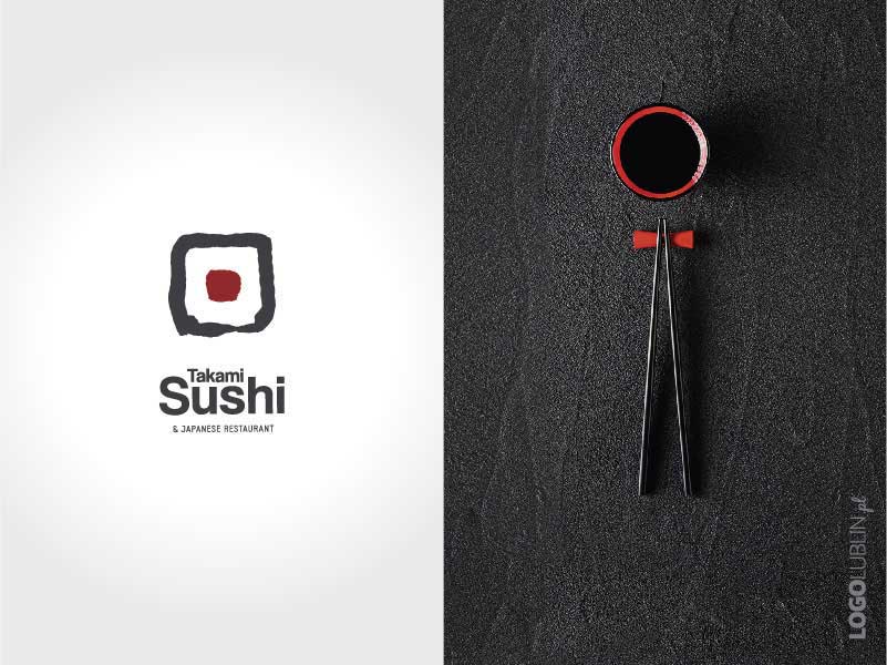 Ręcznie namalowane logo dla lubelskiej restauracji japońskiej Takami Sushi
