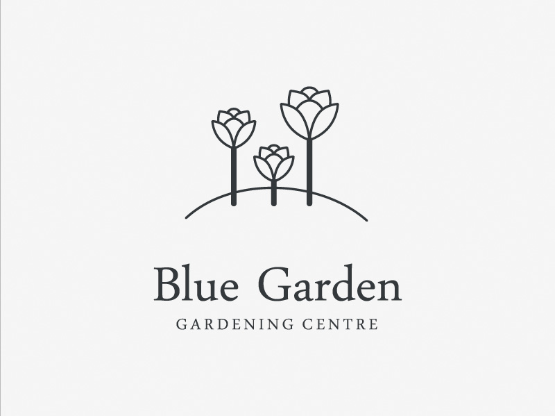 Minimalistyczne logo zaprojektowane dla firmy ogrodniczej, zakładanie ogrodów z okolic Lublina