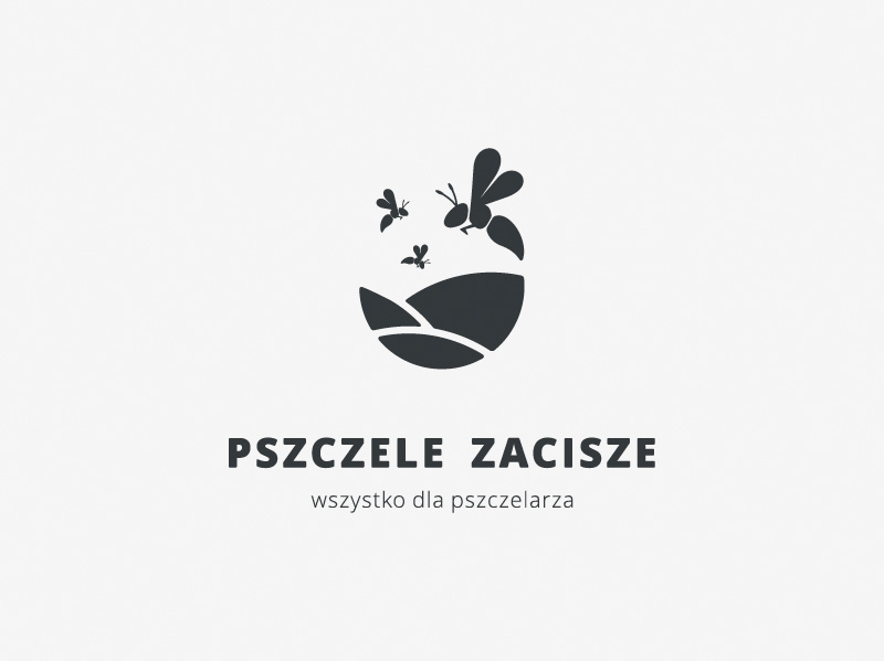 Minimalistyczne logo zaprojektowane dla pasieki i internetowego sklepu pszczelarskiego z Lublina